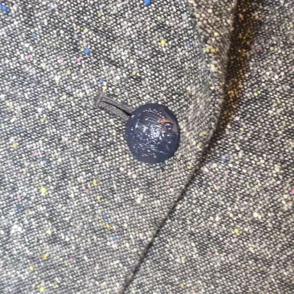 Women's CREMIEUX Tweed Elbow Patch Blazer sz 0 - Picture 6 of 11